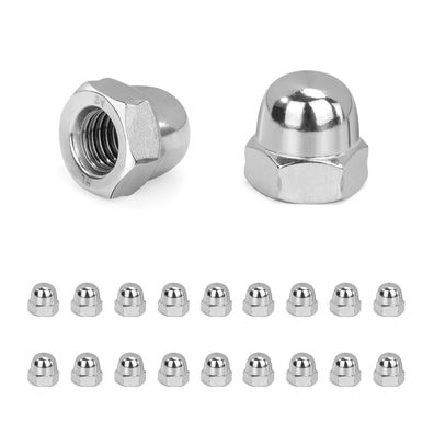 QIMEI-SHOP Hutmuttern M5 Edelstahl A2 nach DIN 1587, 20 Stück