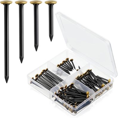 Enhon 120 Bilderägel Set (20-40mm) - Rostfrei, Goldkopf, Ohne Bohren, Inkl. Box
