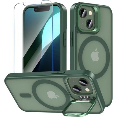 OWKEY Magnetische Hülle für iPhone 13/12 Mini mit Ständer, Matt