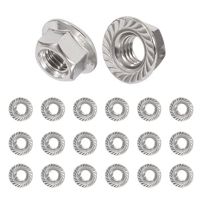 QIMEI-SHOP M6 Flanschmuttern Edelstahl Selbstsichernde Sechskantmuttern mit