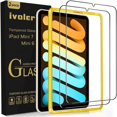 ivoler iPad mini 7/6 (8.3 Zoll) Displayschutzfolie 2er-Pack mit Positionierhilfe