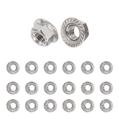 QIMEI-SHOP M5 Flanschmuttern Edelstahl Selbstsichernd mit Flansch und