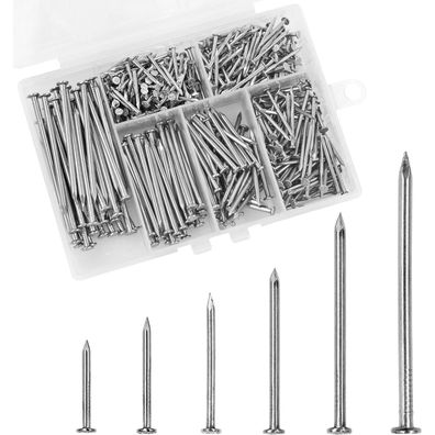 Omotool Edelstahl Stahlnägel Set (480 Stück), 6 Größen, Bild Hängende Nägel