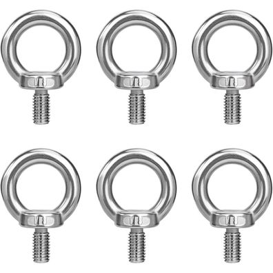 QIMEI-SHOP M8 Edelstahl Ringschraube Augenschraube für Befestigen und Hängen, 6