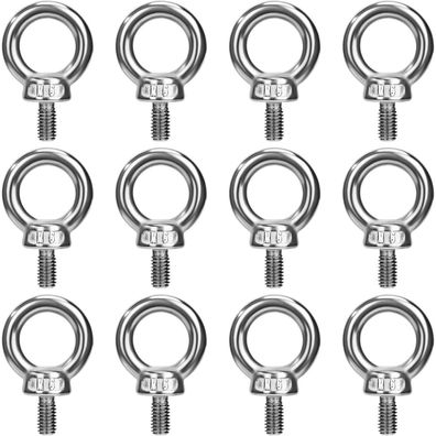 QIMEI-SHOP Ringschraube M6 Edelstahl Augenbolzen Ösenschrauben Ringbolzen 12