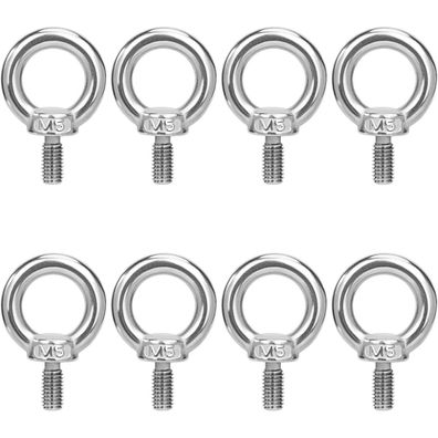QIMEI-SHOP Ringschraube M5 Edelstahl Augenschraube, 8 Stück, für Befestigen und
