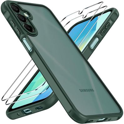 ivoler Hülle für Samsung Galaxy A16 4G/5G mit 2x Panzerglas, Grün, Matt