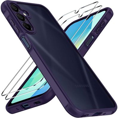 ivoler Hülle für Samsung Galaxy A16 4G/5G mit 2x Panzerschutzglas, Lila, Matt