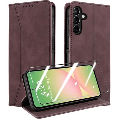 QHOHQ Handyhülle für Samsung Galaxy A56/A36 5G, Flip Case in Lederoptik