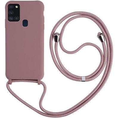 Keteen Handyhülle mit Band für Samsung Galaxy A21s, Silikon Umhängeband Kordel