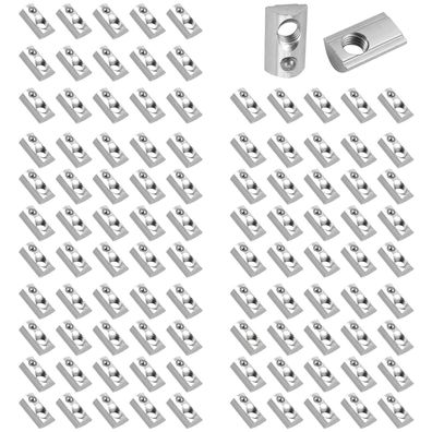 Getlitool 100x Nutensteine M6 Nut 8, verzinkter Stahl, Typ I, einschwenkbar mit