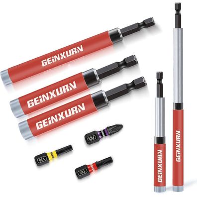 Geinxurn 5tlg Bithalter Set mit magnetischer Führungshülse | 80/120mm | Für