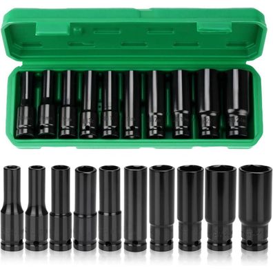 Sexyhot Vielzahn Nuss Satz 1/2 Zoll, 10tlg Steckschlüsselsatz (8-24mm)