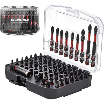 Geinxurn 83-teiliges Schlagfester Schraubendreher Bits Set aus S2-Stahl