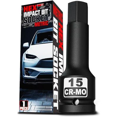 KIRXST H15 Innensechskant Schlag Bit Einsatz 1/2 Zoll CR-MO Stahl