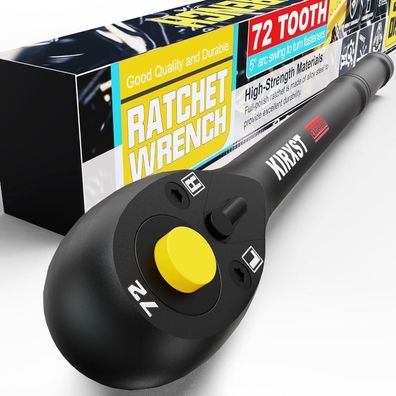 KIRXST Umschaltknarre 3/8 Zoll, 72 Zähne, 230 mm, mit Schnellspanner