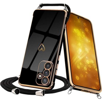 Keteen Handyhülle mit Band für Samsung Galaxy S24, Galvanisiertes Herz Muster