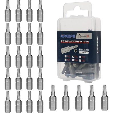 HPHOPE T15 Torx Bits, 25mm Länge, 25 Stück Bit-Sortiment für Bohrschrauber und