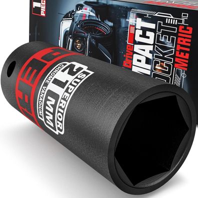 KIRXST Schlagschrauber Nuss 1/2 Zoll 21 mm, 78 mm lang, CR-V