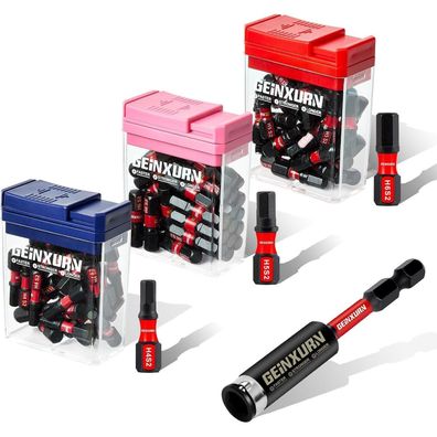 Geinxurn 91-teiliges Schlagfeste Schraubendreher Bits Set, 25mm Magnetisch Hex
