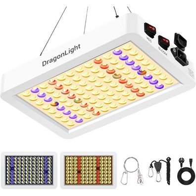 DragonLight BW1000 LED Pflanzenlampe Vollspektrum mit UV/IR, Doppelchips, 3m
