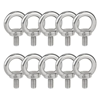 VonLux Ringschraube M8, 10 Stück Edelstahl Ösenschrauben, Augbolzen