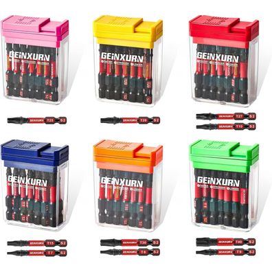 Geinxurn Impact Torx Bits Set, 90 Stück 50mm, S2 Stahl, Magnetisch, Multi