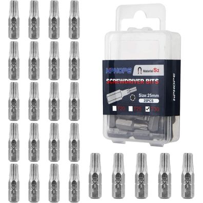 HPHOPE T30 Torx Bit-Sortiment, 25mm Länge, 25 Stück
