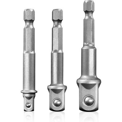Mr. wintek Stecknuss Adapter 3-teilig (1/4", 3/8", 1/2") für Bohrmaschinen