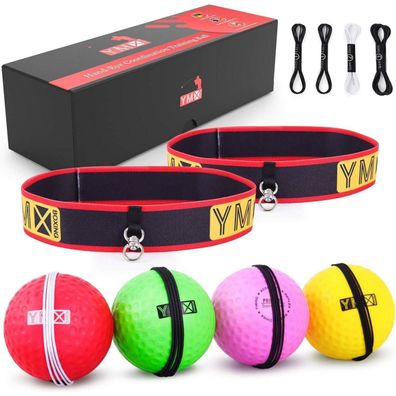 YMX BOXING Reflexball Set mit 4 Bällen und 2 Stirnbändern für Reflex