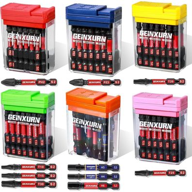 Geinxurn 90tlg. 50mm Schlagfeste Schraubendreher Bits Set, S2 Stahl, Magnetisch