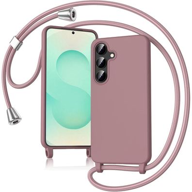 Keteen Handykette Hülle für Samsung Galaxy A36 5G, Slim Silikon mit Band, Pink