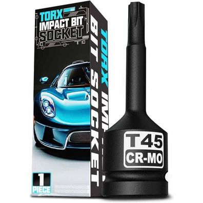 KIRXST T45 Kraft Torx Bit Nuss, 1/2 Zoll, 78mm Länge, für Schlagschrauber
