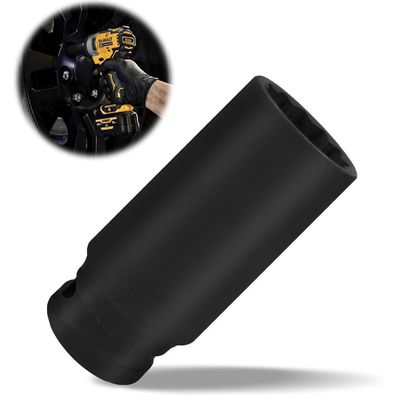 Raxfekro 24mm Vielzahn-Schlagschraubernuss 1/2 Zoll für Achsmuttern