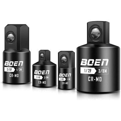 Mr. wintek Stecknuss Adapter Set, 4-teilig, Chrom Molybdän Stahl, für Ratschen