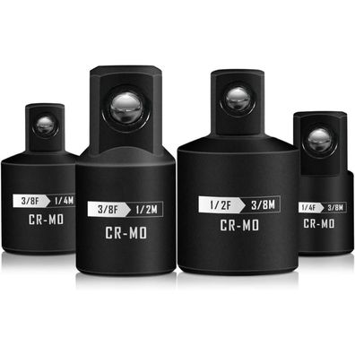 Mr. wintek Kraft-Stecknuss-Adapter Set, 4-teilig, 1/4", 3/8", 1/2" Antrieb