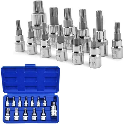 Noosverl Torx Nuss Set 13-teilig, S2 Stahl Bits, T8-T70, 1/4", 3/8", 1/2"