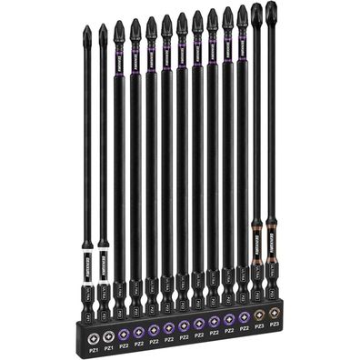 Geinxurn 13tlg Pozidriv Bit Set, 150mm, Schlagfest, S2 Stahl, Magnetisch