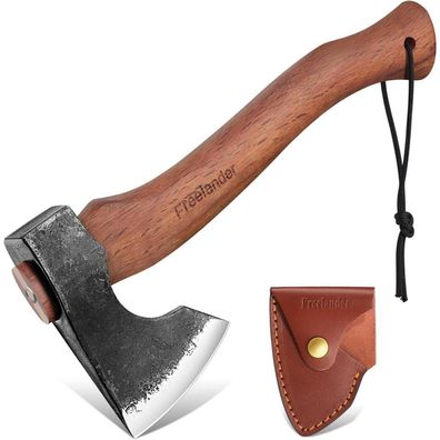 Freelander Beil Axt Survival 33.5CM Spaltaxt für Holz, handgeschmiedet Outdoor
