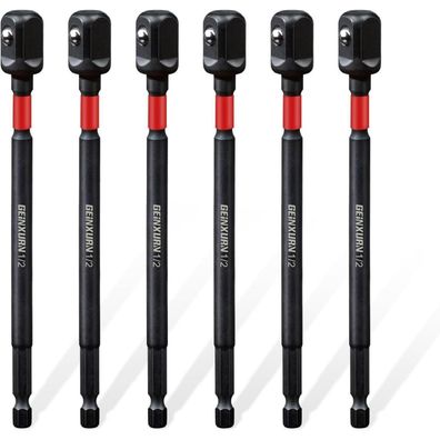 Geinxurn Stecknuss Adapter 1/2 Zoll, 6tlg., 150mm Cr-V Sechskantadapter für