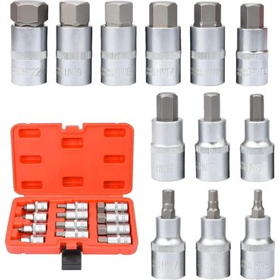 Nutmanel 12tlg. Innensechskant Nuss Satz 1/2 Zoll, 5-22 mm