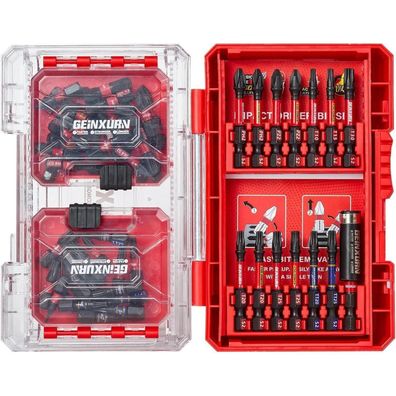 Geinxurn 62-tlg. Bitsatz S2-Stahl, magnetisch, für Impact-Treiber, inkl