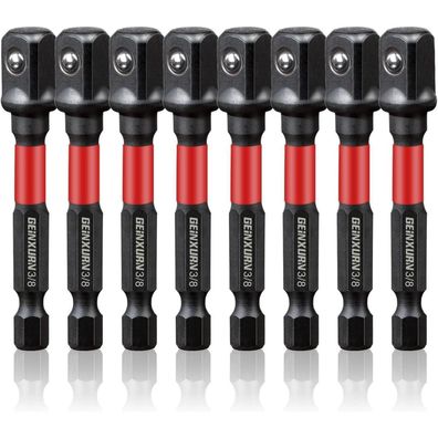 Geinxurn Stecknuss Adapter Set 8tlg. 65mm 3/8 Zoll Cr-V für Bohrmaschine