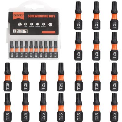 Baidets Pro T25 Bit-Set - 20 Stück, 25mm, 1/4" Sechskantschaft