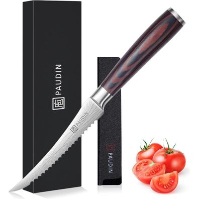 PAUDIN Tomatenmesser 13 CM - Professionelles Küchenmesser für Obst, Gemüse und