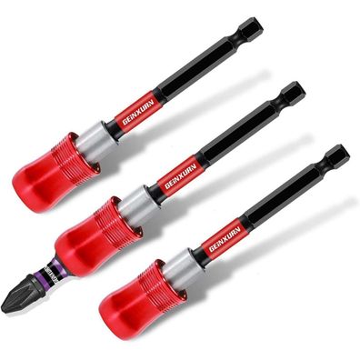 Geinxurn Magnetischer Bithalter Verlängerung 100mm Schnellwechsel, 3 Stück Set