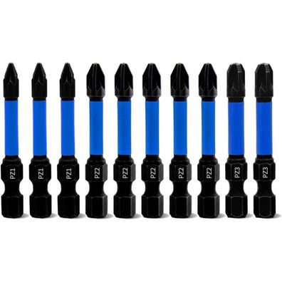 Meccion Pozidriv Bits Set 10tlg 50mm PZ1 PZ2 PZ3 Magnetisch Schlagschrauber
