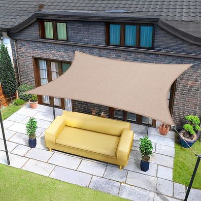 Sunnylaxx Sonnensegel Rechteckig 2x3m, Wasserdicht, 95% UV-Schutz, Taupe