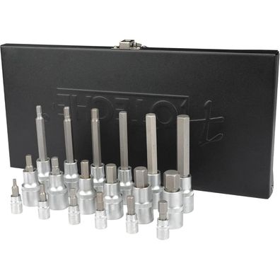 Hoteche 18-tlg. Hex Bit Socket Set 1/4" & 1/2" DR., Chrom-Vanadium-Stahl