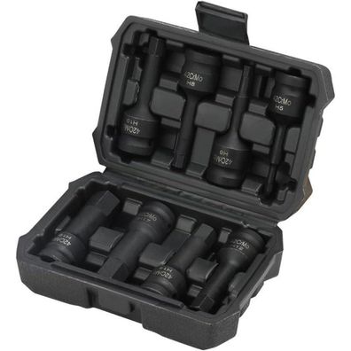 Hoteche 8PC 1/2" DR Innensechskant Schlagnuss Set H5-H19, CR-MO, Schwarzphosphat